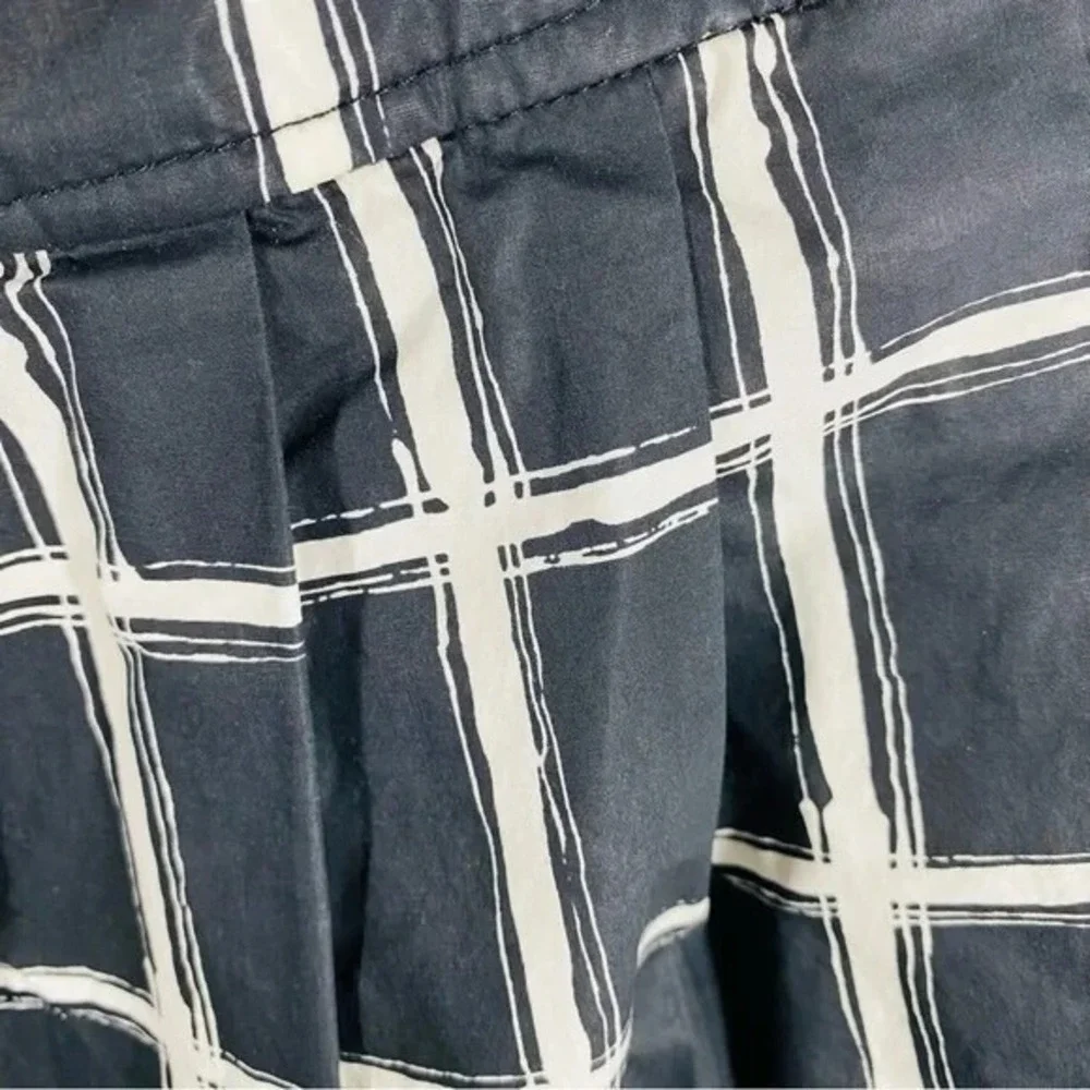 Michael Kors Skirt Women 4 Black White Plaid Pleated Pocket Preppy Office Career